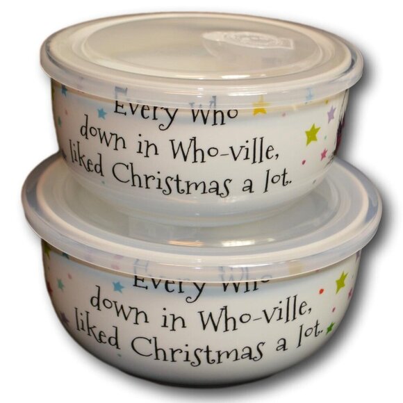 Dr Seuss The Grinch and Cindy Lou Who Christmas Storage Container Set x 2 - NEW - Picture 3 of 4